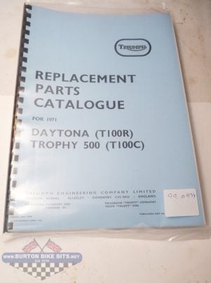 Triumph T100R Daytona/T100C Trophy Parts Book