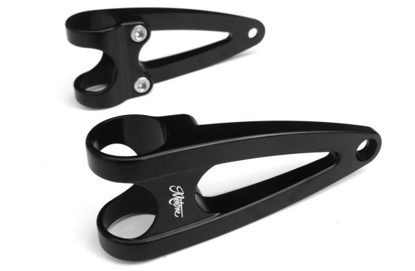 Black Headlamp Brackets, Motone - Triumph New Bonneville T100/SE/SCRAMBLER/THRUXTON/T120 etc-4009