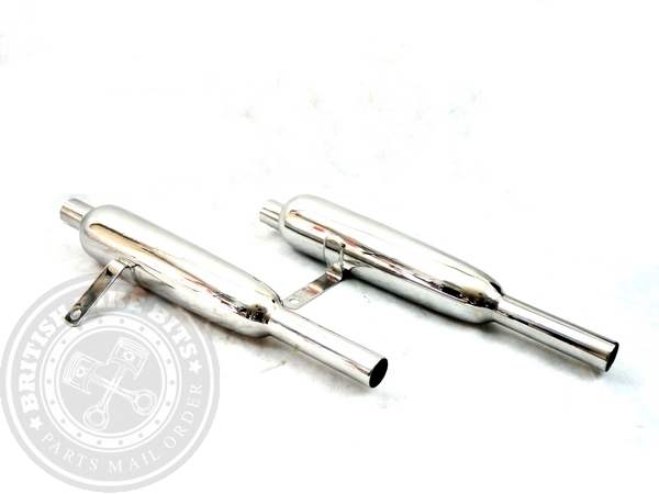 70-4176/70-4132 High Level Silencers (Pair) - Triumph T120C/TR6SS 1962