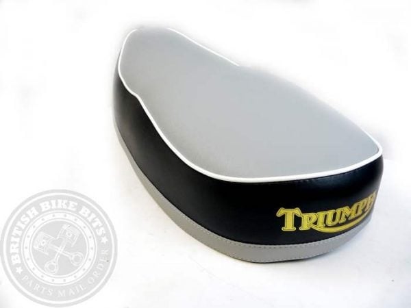 Vintage Style Grey Top Seat for Triumph Bonneville